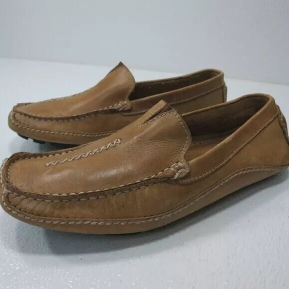 Clarks England Oil Tanned Leather Moccasin Loafers Men\'s Footwear Shoes Sz 8.5 M